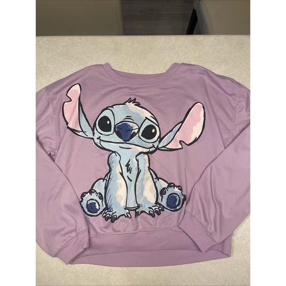 Disney Tops - NWT Disney's Stitch Long Sleeve Purple Lavender Fleece Sweatshirt Large